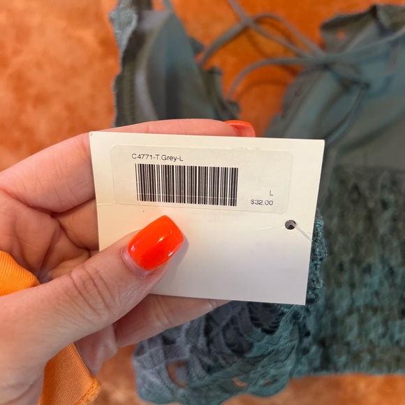 Light Teal Crochet Bralette - Picture 4 of 4